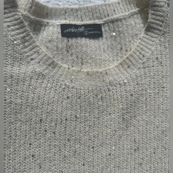 Cream Sequin Tunic Sweater - Picture 3 of 6